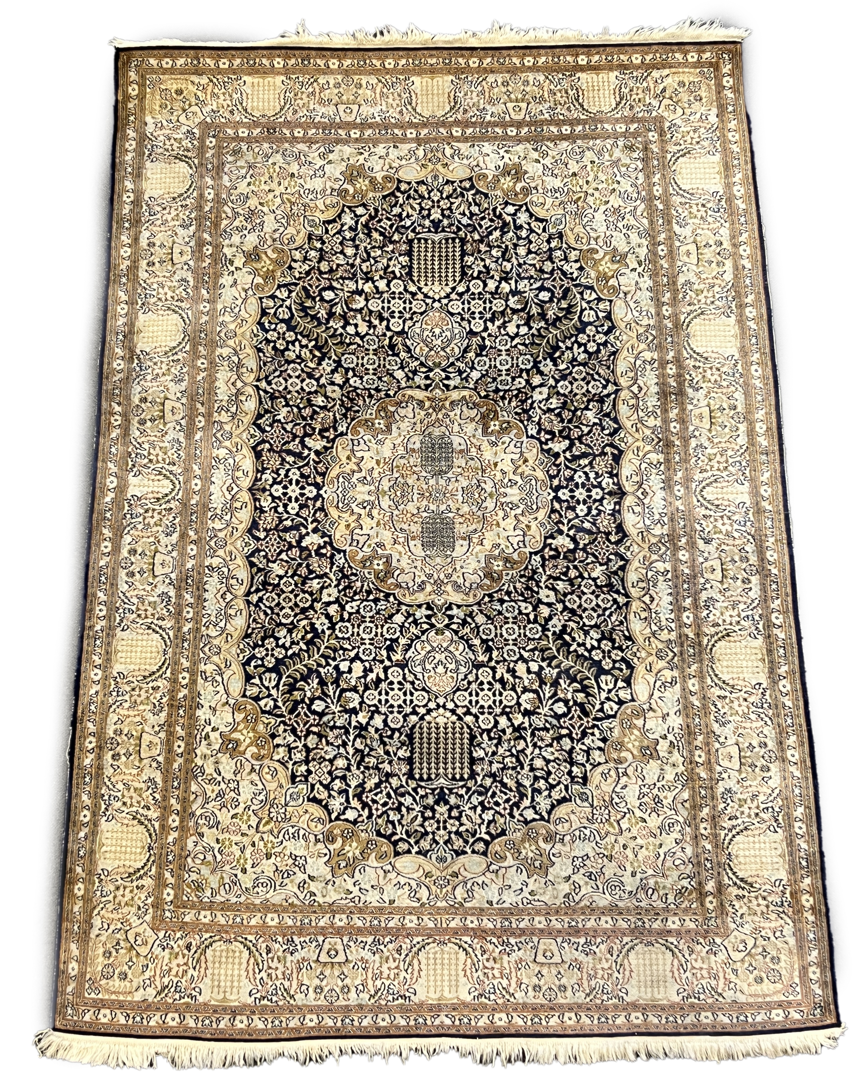 A Persian silk rug, 180 x 120cm